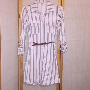Long rollup sleeves t-shirt dress